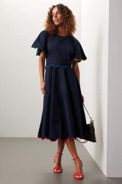 Rosie Assoulin Navy Buttercup Dress - Size 4